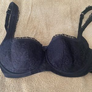 Secrets in Lace black lace bra, underwire Demi-cup, 36D